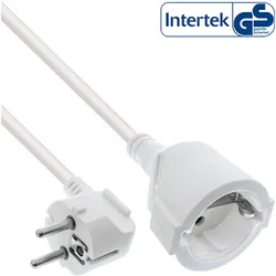 InLine Strom-Verlängerung Schutzkontakt Stecker gewinkelt / Buchse - weiß - 20m