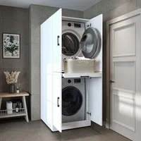 Roomartstore.de Roomart Waschmaschinenschrank Dora für Trockner & Waschmaschine, in