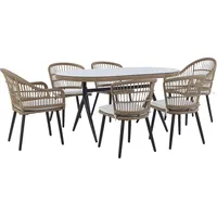 Beliani Aliano II Set 6-tlg. Beige/Schwarz