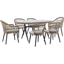 Beliani Aliano II Set 6-tlg. Beige/Schwarz