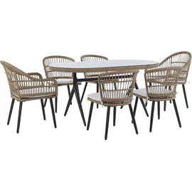 Beliani Aliano II Set 6-tlg. Beige/Schwarz