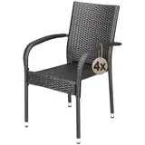 CASARIA Casaria® Gartenstühle 4er Set Stapelbar Braun