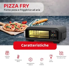 Melchioni Pizzaofen und Luftfritteuse schwarz