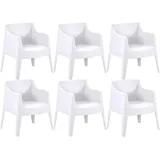 CLP Bartal Gartenstuhl 73 x 59 x 78 cm weiß 6 St.