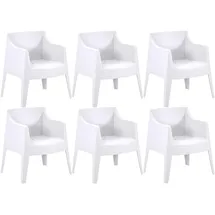CLP Bartal Gartenstuhl 73 x 59 x 78 cm weiß 6 St.