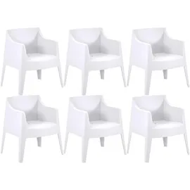 CLP Bartal Gartenstuhl 73 x 59 x 78 cm weiß 6 St.