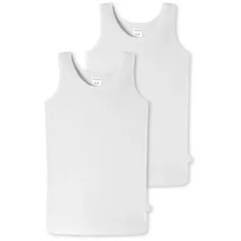 SCHIESSER Unterhemden 2er-Pack Basic Kids in weiß | Gr.: 104