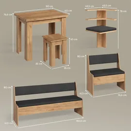 livinity® Eckbankgruppe, Tiberio Goldkraft Eiche 210 x 120 cm mit Tisch