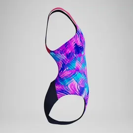 Speedo Print Powerback Badeanzug Pink 128