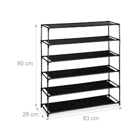 Relaxdays Schuhregal 16 x 13 x 44 cm schwarz