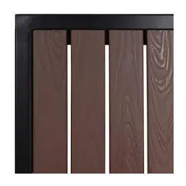 Mendler 2er-Set Gartenstuhl+Gartentisch HWC-J95, Stuhl Tisch, Gastro Outdoor-Beschichtung, Alu Holzoptik ~ schwarz, dunkelbraun