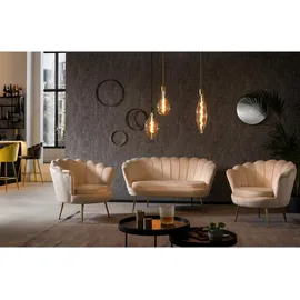 SalesFever 2-Sitzer Muschelsofa Samt Beige