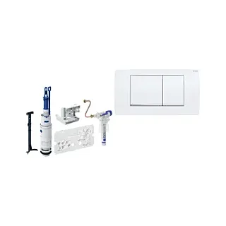 Geberit Umbauset UP Spülkasten Bj. 1988-97 Füllventil mit Betätigungsplatte Twinline 30 weiß, Komplettset zum Umbau auf 2-Mengen-Spülung