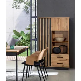 Feldmann-Wohnen Highboard 90 x 159 x 40 cm Wotan Eiche schwarz / Braun