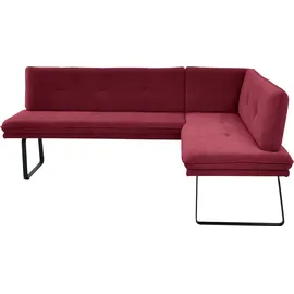 K+W Komfort & Wohnen Eckbank K+W KOMFORT & WOHNEN, rot (bordo), B:207cm H:87cm T:157cm, Sitzbänke, Eckbank, Polstereckbank in Spitzkissenoptik, Sitz und Rücken gesteppt