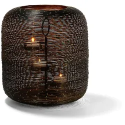 Botswana Windlicht schwarz/gold  Ø 24 cm, Höhe 27 cm