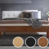 Hasena Oak-Line Massivholzbett Noro/Ronna 180x200 cm Eiche graphit 20 cm