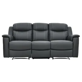 vente-unique Relaxsofa Leder 3-Sitzer - Anthrazit - EVASION