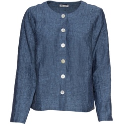 Leinen-Jacke, Melange blau, 54
