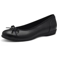 Jana Damen Ballerinas mit Schleife Vegan, Schwarz (Schwarz), 39