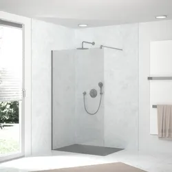 HSK RenoDeco Designplatte 100 x 210 cm, Wandverkleidungen, marmor, weiß-grau struktur