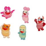 Mono-Quick Sorgenfresser, 5er Set Bügelbilder,Kinder,Jungen,Mädchen,Aufnäher,Patches, Polyester, Mehrfarbig, 9 x 8.4 x 0.1 cm, 5-Einheiten