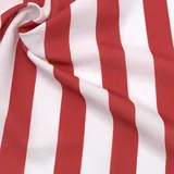 STOFFKONTOR Modestoff Dekostoff universal Streifen Breit - Meterware, Farbe Rot-Weiss - zum Nähen von Bekleidung, Dekorationen UVM.