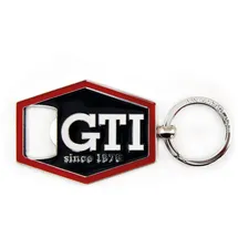 BRISA VW Collection - Volkswagen Schlüssel-Anhänger-Ring Schlüsselbund-Accessoire Keyholder mit Flaschenöffner, schwarz