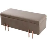 [en.casa] Sitzbank Dals Samt Braun 118 x 40 x 42 cm