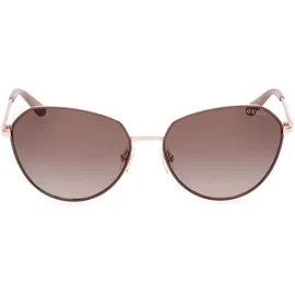 GUESS GU00148 Unisex-Sonnenbrille Vollrand Rund Metall-Gestell, gelb