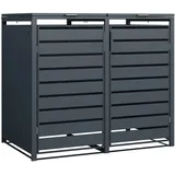 Westmann Mülltonnenbox Kubus Metall 2er Box 240 l Anthrazit