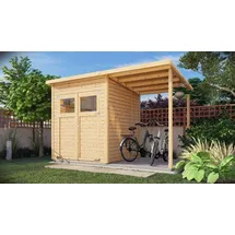 BERTILO Alpholz Gerätehaus Mollie Plus (Außenmaß inkl. Montagematerial,
