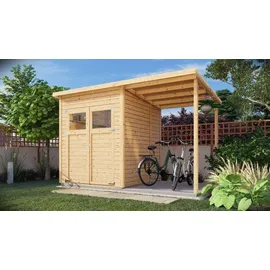 BERTILO Alpholz Gerätehaus Mollie Plus (Außenmaß inkl. Montagematerial,