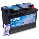 Exide EL700 EFB Starterbatterie 70Ah 760A + 10g Batterie-Pol-Fett [Hersteller-Nr. EL700] für Fiat, Alfa Romeo, Cupra, Ac, Alpine, Opel, Renault, Mini,