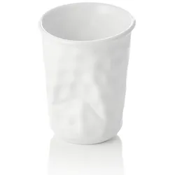 32x Becher, Ø 8 cm, 200 ml, weiß, Porzellan, Kaffee Tasse, gehämmerte Optik