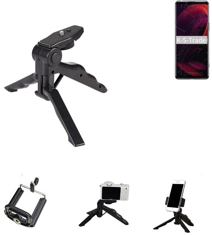 K-S-Trade für Sony Xperia 5 III Smartphone-Halterung, (Stativ Tisch-Ständer Dreibein Handy-Stativ Ständer Mini-Stativ) schwarz