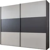Wiemann Schwebetürenschrank Korfu 246,9 x 236 x 67 cm Grau/Schwarz