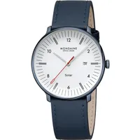 Mondaine MLE.41910.LQV Unisex Armbanduhr Doppio Solar Blau 41 mm
