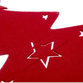 ruhhy Bestecktasche Besteckhalter Tannenbaum Weihnachten Tischdeko Rot Filz 12 Stück 22304