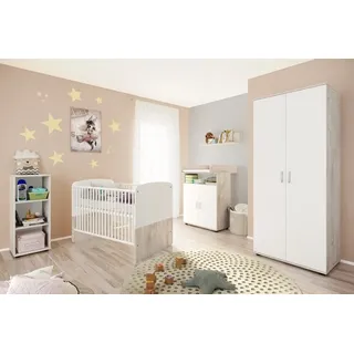Babyzimmer Set Babybett Wickelkommode Wandregal Kleiderschrank Kinderzimmerset