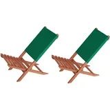 Erst-Holz Klappstuhl Strandstuhl Anglerstuhl Gartenstuhl Stuhl zum Zusammenstecken grüner Bezug V-10-352, Ausstattung:Doppelpack