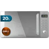 Cecotec Mikrowelle mit Grill Proclean 5120 Flatbed Mirror. Kapazität 20 l, 700 W, 5 Stufen, 800 W Grill, 8 automatische Programme, LED-Display mit Uhr und 3DWave-Technologie, perfekte Ergebnisse