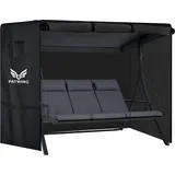luxuskollektion Hollywoodschaukel Abdeckung 210 x 150 x 150 cm Schwarz