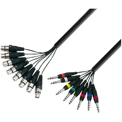 Adam Hall 3 Star Serie Multicore Kabel 8 x XLR Female auf 8 x 6,3 mm Stereoklink... - Analog-Multicore