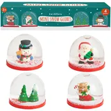 THE TWIDDLERS - 4 Mini-Weihnachts-Schneekugel, Strumpffüller, Party-Geschenk-Taschen Ornamente & Dekorationen Schneekugel Set für Kinder & Erwachsene - 6cm (Schneemann, Weihnachtsmann, Bäume & Teddy)