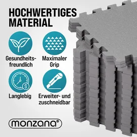 monzana MONZANA® 18x Bodenschutzmatten Fitness & Pool mit Randstücken 30 x 30 cm 1,5 qm rutschfest Eva-Schaumstoff Puzzlematte Trainingsmatten Fitnessgeräte