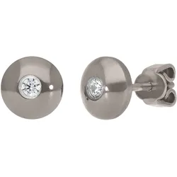 Paar Ohrstecker TITANIA "Ohrringe", grau (titanfarben), Ohrringe, Damen, Titan