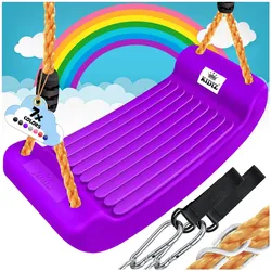 KIDIZ® Schaukel Kinderschaukel Set - Ink. Zubehör Schaukelsitz Schaukelbrett Garten Outdoor Indoor Brettschaukel für Kinder zum Schaukeln aus Kunststoff Höhenverstellbar Rutschfest