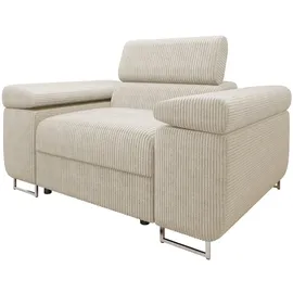 Mirjan24 Sessel Torezio Cord 134 x 90 x 102 cm Beige