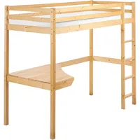 Beliani Beliani, Hochbett Hellbraun, 90 x 200 cm mit Schreibtisch Lattenrost Etagenbett Stockbett für Kinderzimmer - Jugendzimmer, Kindermöbel, Kinderbetten, Hochbetten